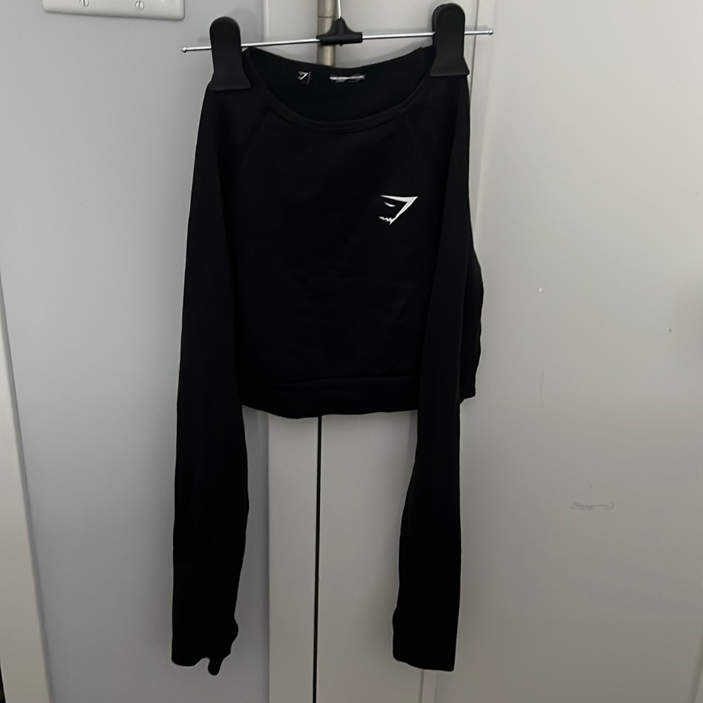 Gymshark black long sleeve crop top, size XS